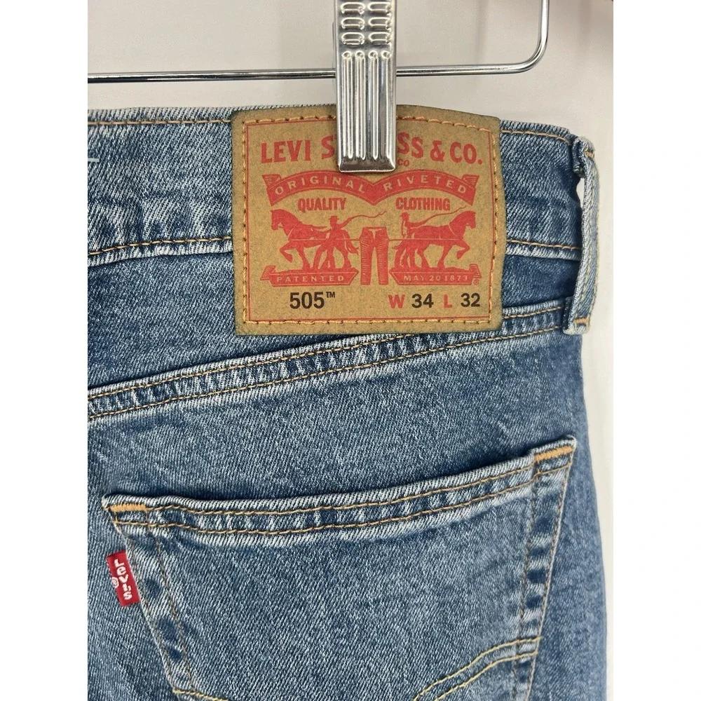 Levi's 505 Men's Jeans 34x32, Blue, Regular Fit,‎ Straight Leg
